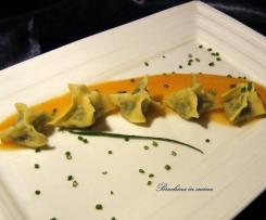 Fagottini di pesce con crema di zucca