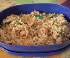 Riso thai con gamberi e zucchine