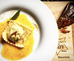 Ravioloni carciofi e bottarga /Contest a casa come al ristorante