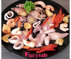 Insalata di Mare Pink Ladies (seppie, calamari, gamberi e cicale) -contest pesce in insalata-