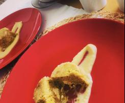 Sformatini di zucca col cuore di philadelpia su vellutata di verza