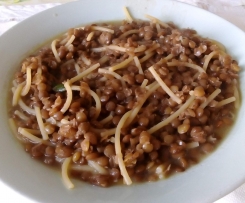 Spaghettini e lenticchie saporite