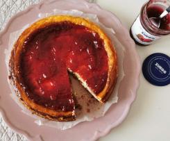 Cheesecake cotta Bimby con marmellata di lamponi
