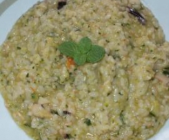 Risotto cremoso con zucchine genovesi e frutti di mare
