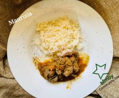 Involtini con salsa alla birra e pepe