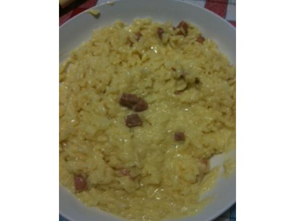 risotto cremoso con speck e philadelphia