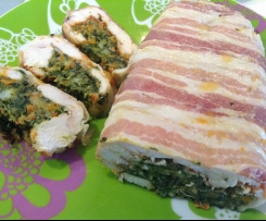 Rotolo di pollo con pancetta ripieno di verdure