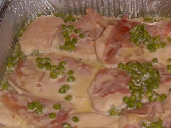 petto di pollo con piselli