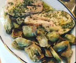 Salmone con contorno di carciofi CONTEST: PRIMI PIATTI E PIATTI FREDDI CON PESCE