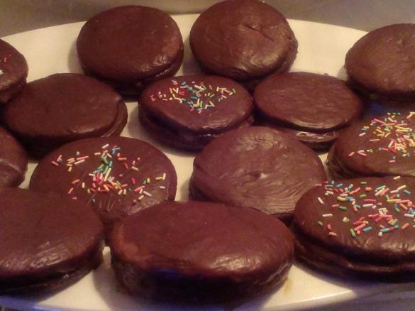 Tortine al cioccolato con dulce de leche (alfajores)