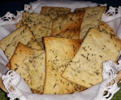 Crackers al rosmarino con pasta madre non rinfrescata