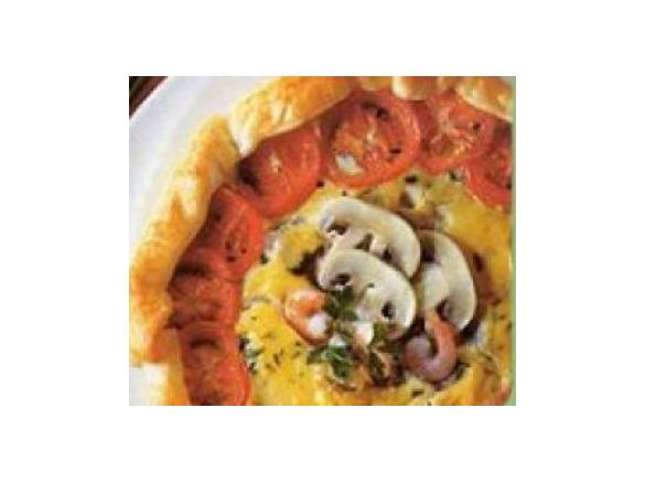 TORTA SALATA CHAMPIGNON GAMBERETTI E POMODORI