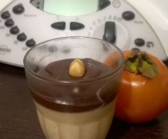mousse di cachi con ganache al cioccolato fondente
