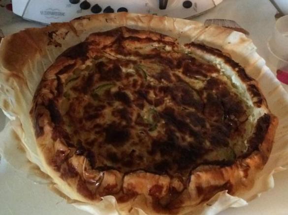 torta salata porri, zucchine e gorgonzola