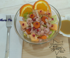 Contest ricette leggere ~ INSALATA DETOX CON GAMBERETTI E CITRONETTE DI ARANCIA LIME MELOGRANO E MARTINI