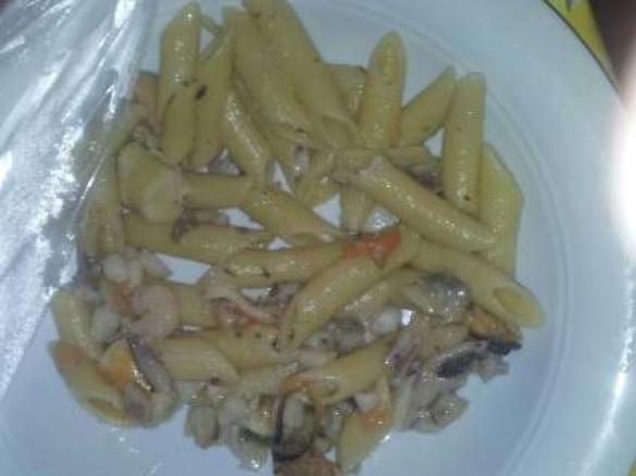 Pennette ai frutti di mare e crema di frutti di mare