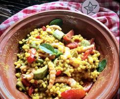 Insalata fredda di Fregola Gamberi e Zucchine