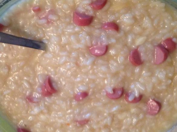 Risotto ai wurstel e scamorza affumicata