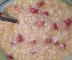 Risotto ai wurstel e scamorza affumicata