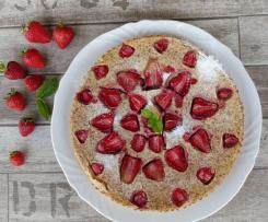 CLAFOUTIS DI FRAGOLE con farina di quinoa e latte di mandorle