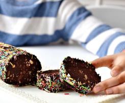 Salame al cioccolato colorato senza uova