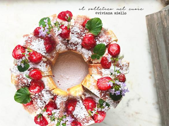 Ghirlanda alle fragole con crema di burro e mascarpone