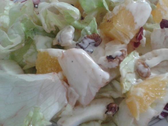 Insalata di pollo, noci e agrumi alla salsa di yogurt con frittatina al misto di aromi e caciocavallo MULTILIVELLO CONTEST