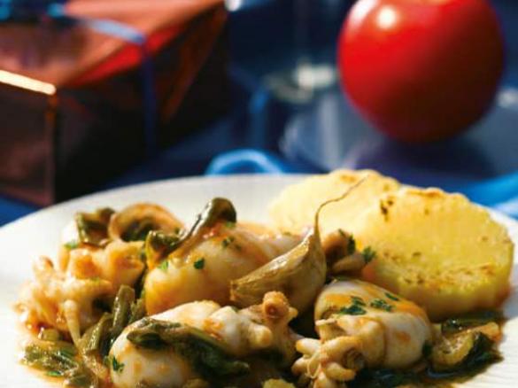 SEPPIOLINE ALLE ERBE CON POLENTA GRIGLIATA