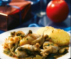 SEPPIOLINE ALLE ERBE CON POLENTA GRIGLIATA