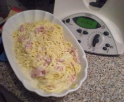 Tagliolini scamorza e pancetta.
