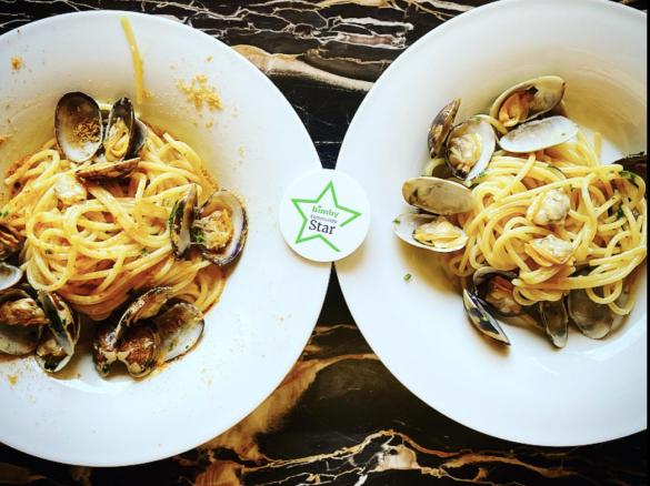 Pasta con arselle cotte al varoma