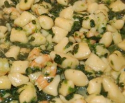 Gnocchi di Ceci con Mazzancolle e Spinaci
