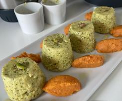 Tortini di zucchine al varoma con quenelle di carote