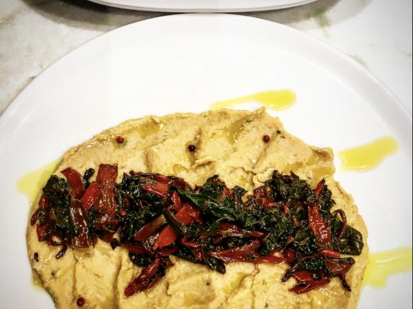 Bietole selvatiche in purea di ceci