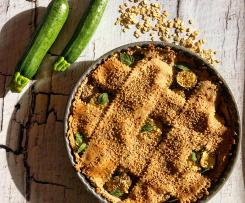 Crostata salata di brisè all’avena e vino ripiena di zucchine e caprino