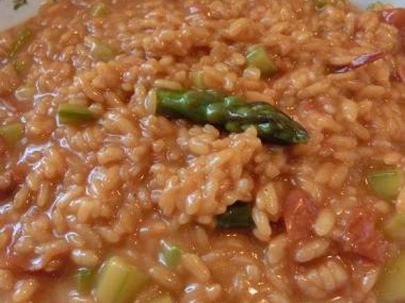 Risotto (o Pasta Risottata) al Rooibos, Asparagi e Speck