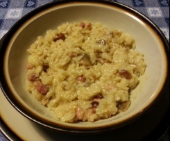 Risotto ai funghi e pancetta affumicata