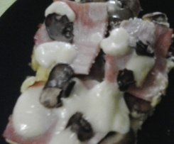 tortino di patate con funghi e prosciutto