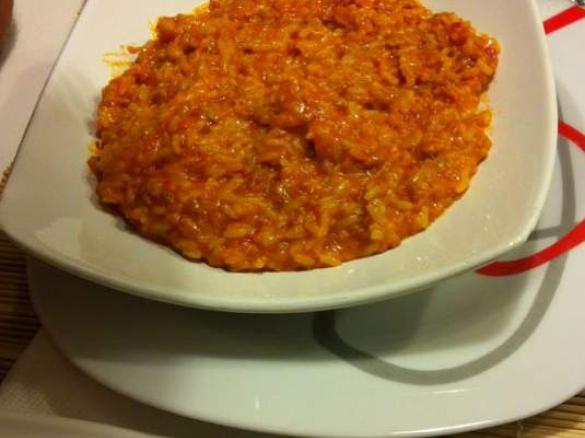 risotto con salamella piccante