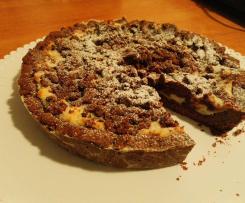 Crostata al cioccolato con crema di ricotta e crumble