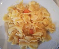 FARFALLE RISOTTATE CON VERDURE E PROVOLONE PICCANTE