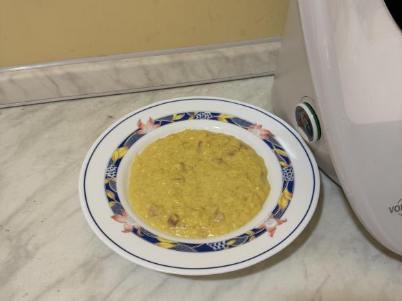 Risotto alla pancetta, ricotta e zafferano