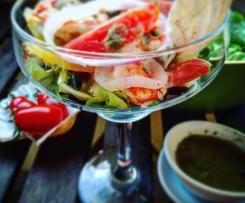 Insalata di merluzzo e gamberi con salsa di capperi-CONTEST PESCE IN INSALATA