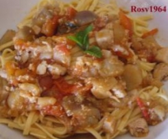 Tagliolini allo Spada, Melanzane e Pomodorini