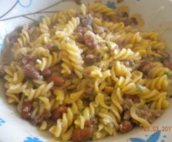 FUSILLI CON SALSICCIA AL TARTUFO E FAGIOLI