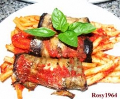 Involtini di melanzane e maccheroni