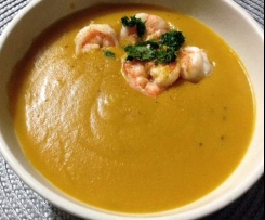 Crema zucca e patate con mazzancolle