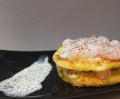 Parmigiana di ananas con maionese di broccoli e tartare di gambero - CONTEST RICETTE LEGGERE--