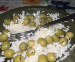 Risotto senza sale con olive verdi