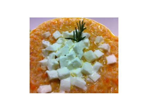 Risotto di zucca con dadolata di fiordilatte